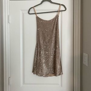 Nasty Gal Sequin Backless Dress, US 6